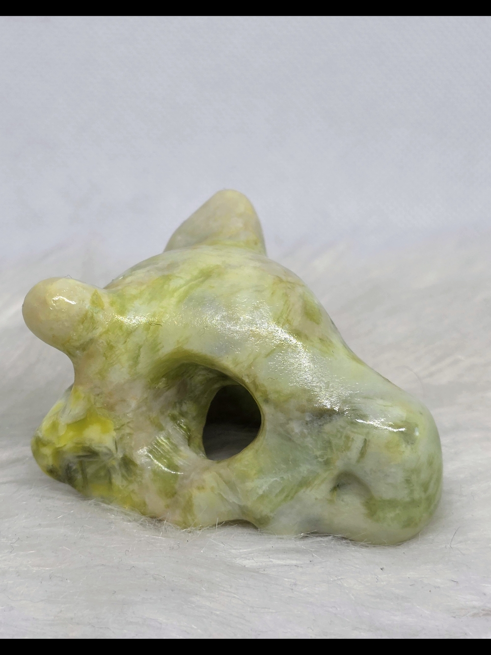 Lemon Jade Cubone Skull Carving | Pokémon Inspired Crystal | 2.35"